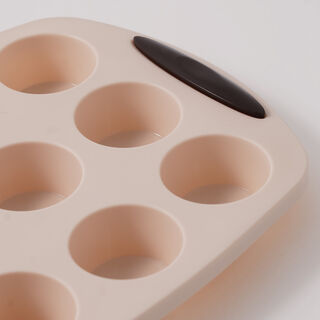 Alberto silicone 12 small muffin cups 30*20.5*2.8cm, beige