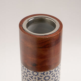 Bahja wood cylindrical vase 12*12*35 cm
