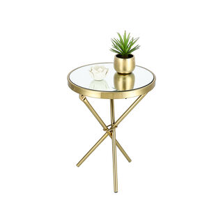 Side Table Mirror Top Stainless Steel Leg 41*41*55 cm