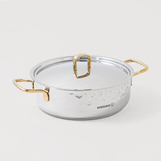 Korkmaz stainless steel cookware set of 8pcs, silver