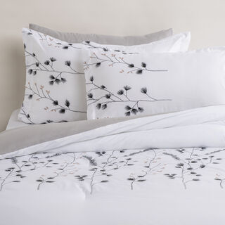 Boutique Blanche Microfiber Natural Sprig 6Pc Comforter Set Queen/Full 200*240Cm