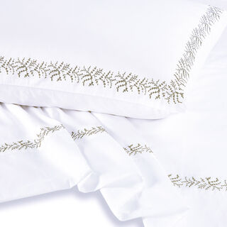 BOUTIQUE BLANCHE 3 PCS DUVET COVER EMBRIDERY SET KING SIZE 100% COTTON BRANCHES PISTACHIO