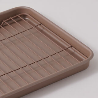 Alberto cookie pan with metal rack, champagne metal, 15 inch