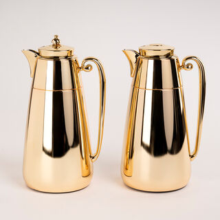 Dallaty set of 2 gold steel vacuum flask 1L