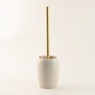 Homez Toilet Brush Holder With Stainless Steel Pole In Gold
