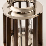 Homez stainless steel silver wood lantern 29*42 cm image number 3