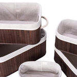Bamboo Basket Set Brown 5 Pieces image number 4