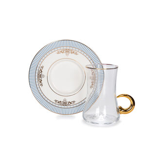 28Pc Arabic Tea And Coffee set Porcelain Royal Blue