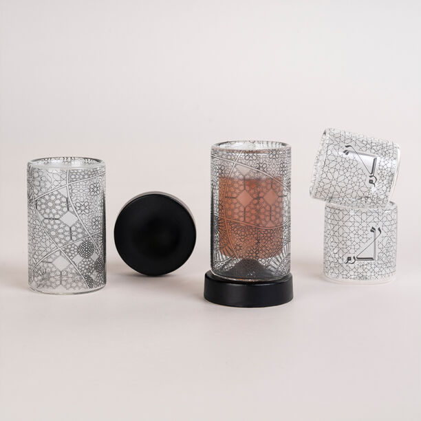 Dallaty glass with black patterns Tea and coffee cups set 18 pcs image number 0
