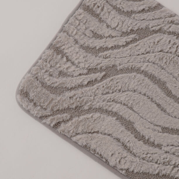 كوتاج دعاسة حمام من الفرو الصناعي، رمادي 60*40*1 سم image number 1