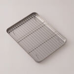 Alberto Stainless Steel Baking Tray With Grill 55*33*32Cm, Silver image number 2