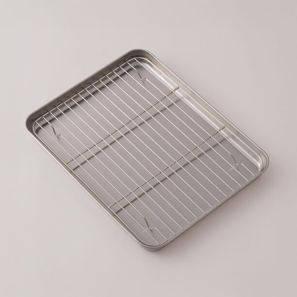 Alberto Stainless Steel Baking Tray With Grill 55*33*32Cm, Silver image number 2