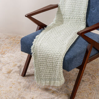 Texture woven throw with fringe 130*170cm gray