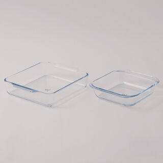 Alberto 2pcs borosilicate glass baking tray set