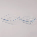Alberto 2pcs borosilicate glass baking tray set image number 0