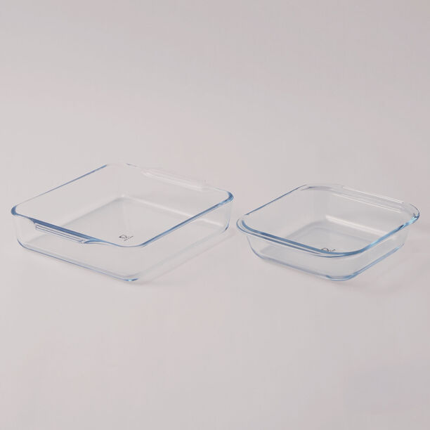 Alberto 2pcs borosilicate glass baking tray set image number 0