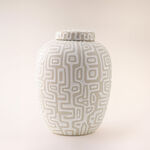 Homez off white ceramic vase 24*24*33 cm image number 0