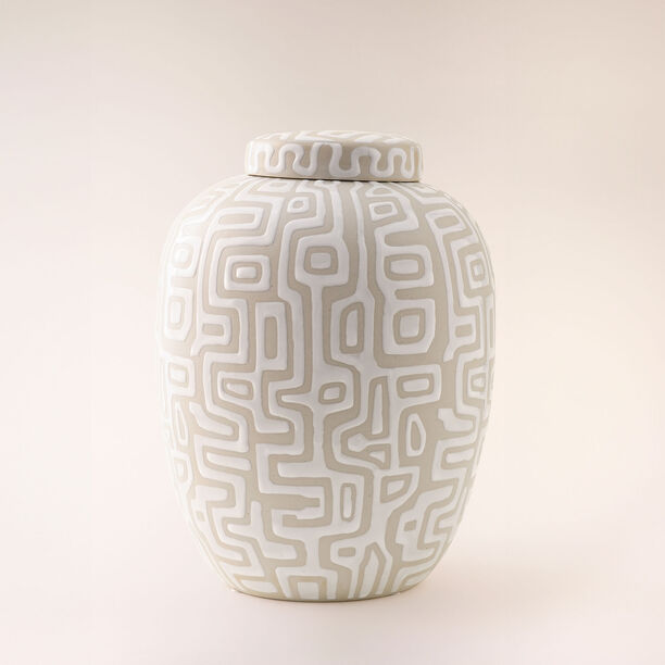 Homez off white ceramic vase 24*24*33 cm image number 0