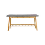 Bamboo And Fabric Bench 90X34X45 Cm image number 0