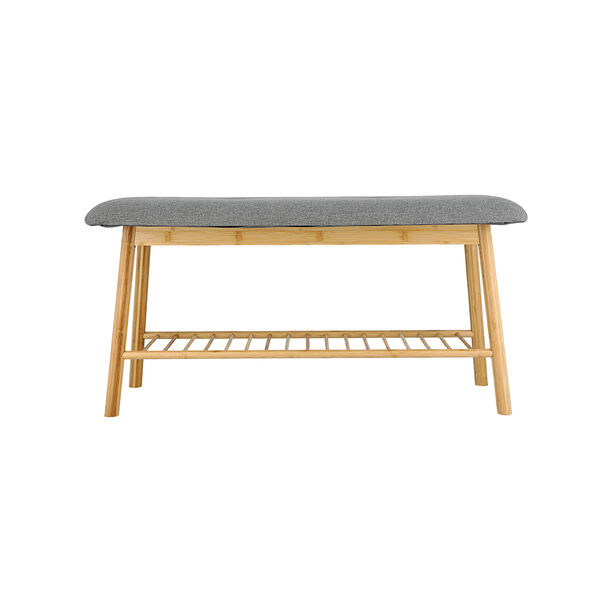 Bamboo And Fabric Bench 90X34X45 Cm image number 0