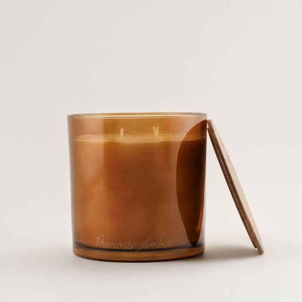 شمعة معطرة في وعاء زجاجي برائحة العنبر الفاخر 1300 جرام image number 2