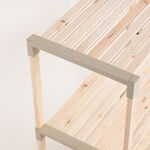Homez Fixwood 3 Floor Wooden Shelf, Beige79*33*66Cm image number 1