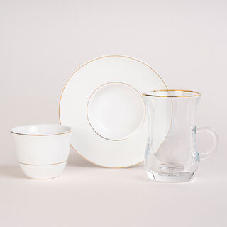 Zukhroof 28Pc Porcelain Tc Set Thumanya White Serve 6
