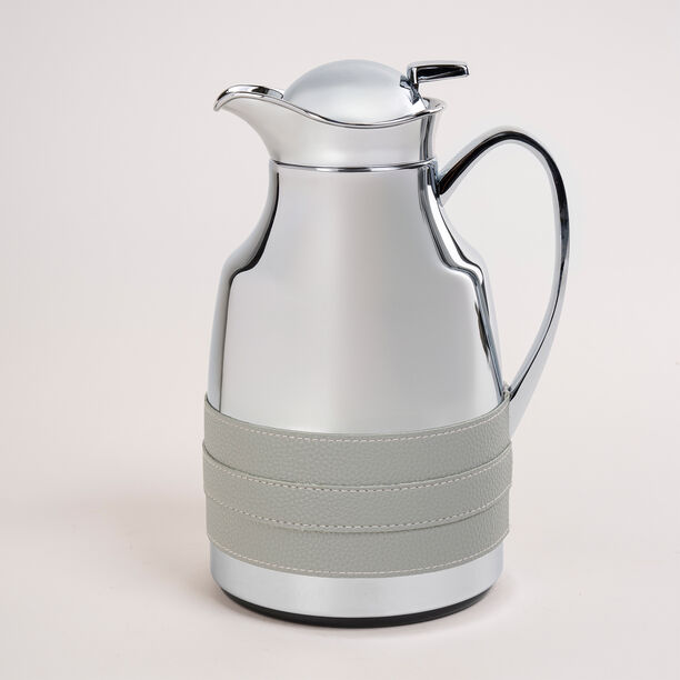 Dallaty steel vacuum flask leather grey 1L image number 0