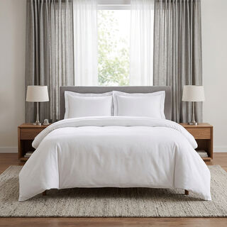 Boutique Blanche Duvet Cover Set 100% Cotton 400Tc Egyptian Super King White 260*240 Cm