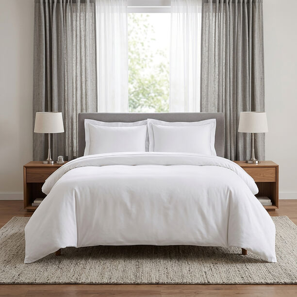 Boutique Blanche Duvet Cover Set 100% Cotton 400Tc Egyptian Super King White 260*240 Cm image number 3