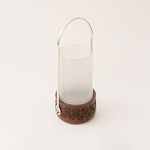Homez wood and silver lantern 9*9*18 cm image number 1