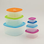 Pentola 7pcs plastic square food container set with lids image number 1