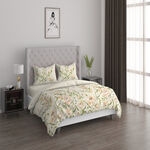 Peony garden 3pc comforter queen beige 200*240 cm image number 0