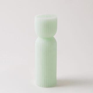 Homez embossed candle 5.5*17cm, green