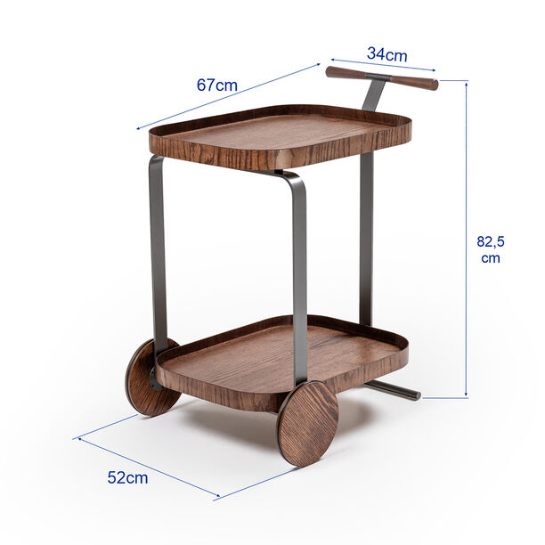 هومز جوتو عربة تقديم إم دي إف، بني 67*52*82 سم image number 1