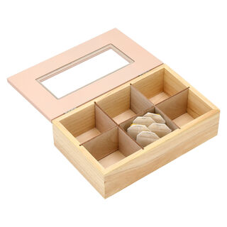 Tea Box 6 Sections beige and Orange