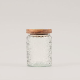 Alberto 3pcs glass canister set with acacia wooden lids