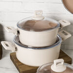 Alberto ceramic cookware set, 9 pieces, beige image number 1