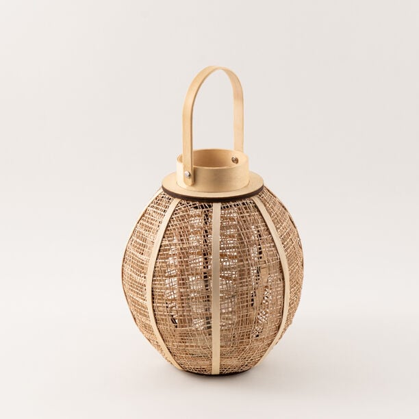 هومز فانوس بامبو 21*21*22سم، بيج image number 1