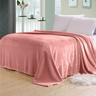 Cottage micro flannel blanket polyester pink 150*220 cm