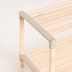 Homez Fixwood 2 Floor Wooden Shelf, Beige45*33*66Cm image number 1