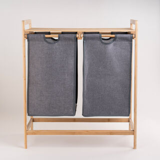 Bamboo Double Laundry Basket
