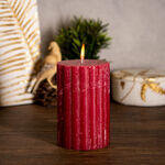 Pillar Candle Rustic, Ridge Burgundy Berry  image number 3