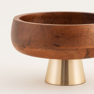 لا ميسا وعاء تقديم خشبي بقاعدة معدنية 18.5سم