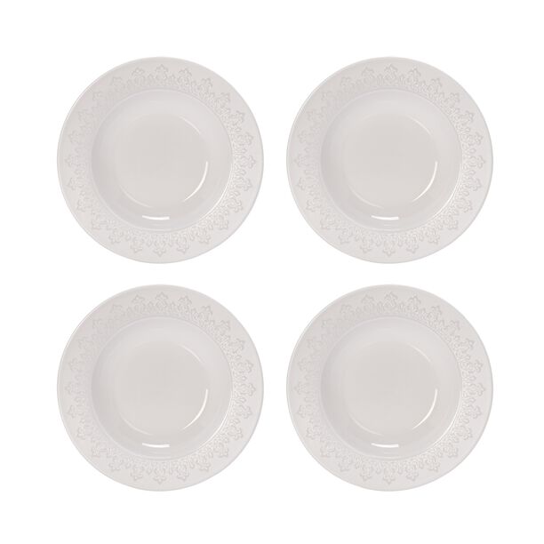 La Mesa 4 Pieces Soup Plate Calligraphy Pearl image number 0