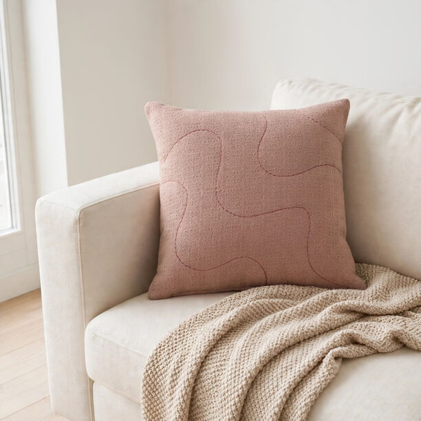 Homez Mauve Abstract Line Cushion Cover, 45*45Cm image number 1