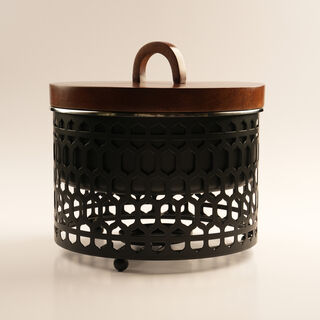 La Mesa Stainless Steel Food Warmer 3L With Wooden Lid, Black
