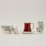 21 Pcs Porcelain Tea And Coffee Set Green image number 0