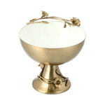 Pdstl Bowl White&Satin Gold image number 1