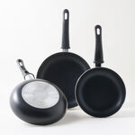 Alberto 3pcs aluminum frypan set, black image number 0